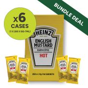 Heinz Hot English Mustard Sachets Bundle (6 x Cases of 1 x 200)