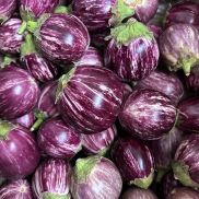 Fresh Baby Aubergines Striped