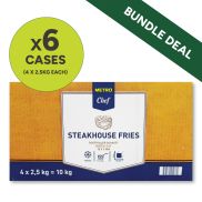 METRO Chef Steakhouse Fries Rustic Cut Bundle (6 x Cases of 4 x 2.5kg)