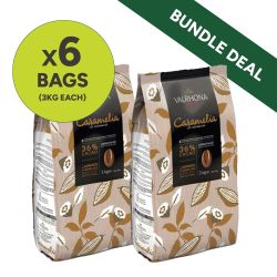 Valrhona Caramelia Milk Chocolate Couverture (36%) Bundle (2 x Cases of 3 x 3kg)