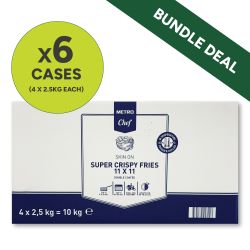 METRO Chef Super Crunchy Fries (11 x 11mm) Bundle (6 x Cases of 4 x 2.5kg)