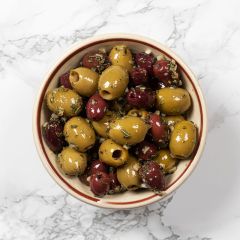 Silver & Green Rosemary & Garlic Olives in Oil 